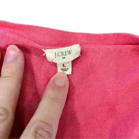 Classic J Crew Pink V-Neck Button Cardigan Sweater - Picture 6 of 8